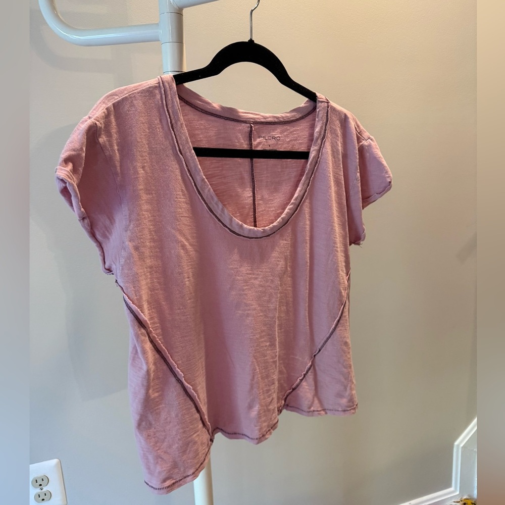 Pilcro Pink Short Sleeve Women's Tee